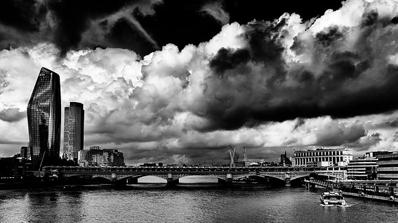 Storm Clouds over the River Thames Skyline